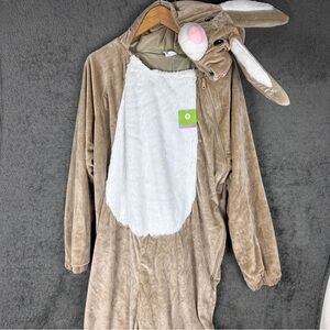 Bunny Rabbit Easter Bunny Costume Plush Jumpsuit Adult XL NWT Union Suit One Pc